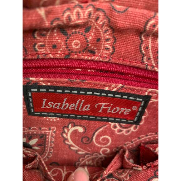 Isabella Fiore Women One Size Brown Suede Fringe Messenger Bag Floral - Picture 3 of 9